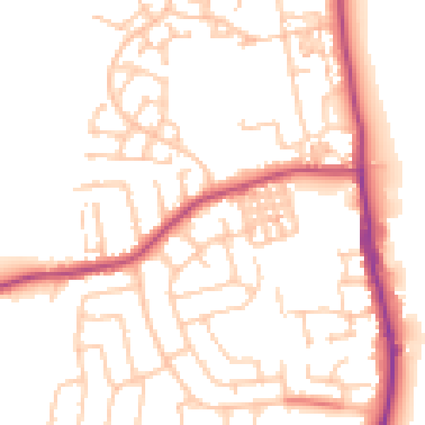 Daytime road noise heatmap for TS25 1EL