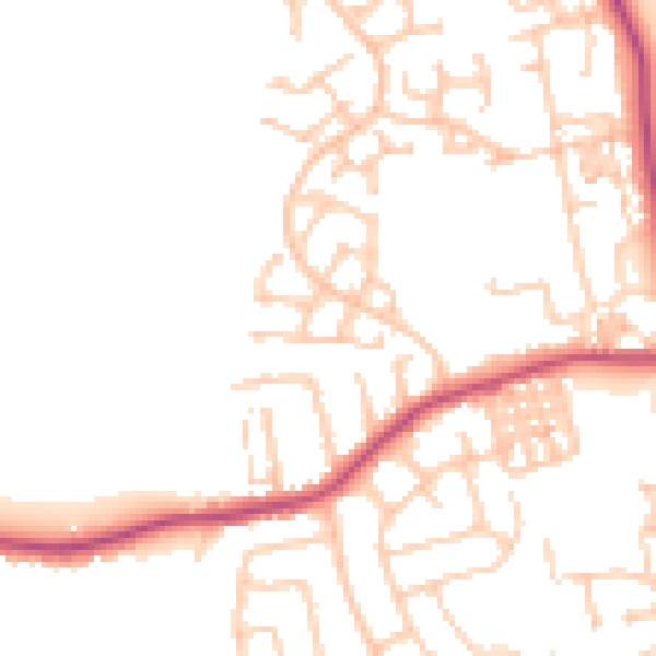Daytime road noise heatmap for TS25 1ES