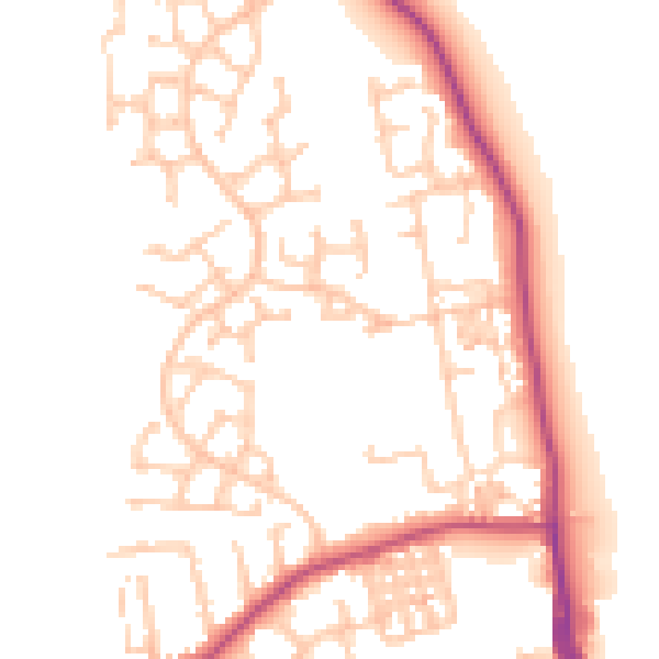 Daytime road noise heatmap for TS25 1EX