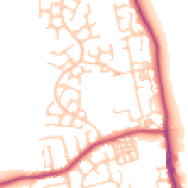 Daytime road noise heatmap for TS25 1FJ