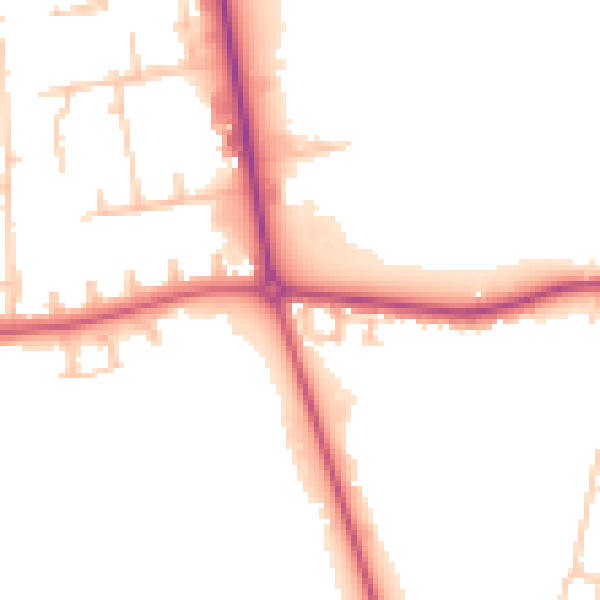 Daytime road noise heatmap for TS25 1JN