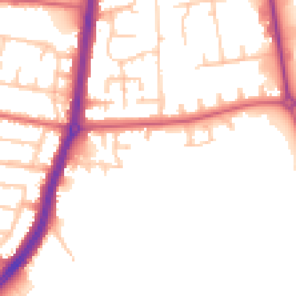 Daytime road noise heatmap for TS25 1JQ