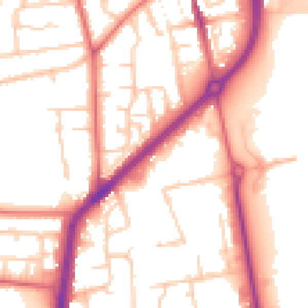 Daytime road noise heatmap for TS25 1JZ