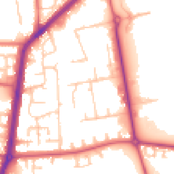 Daytime road noise heatmap for TS25 1PE