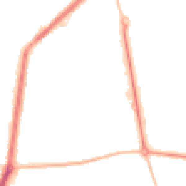 Night-time road noise heatmap for TS25 1PE