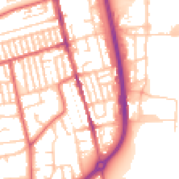 Daytime road noise heatmap for TS25 1QJ
