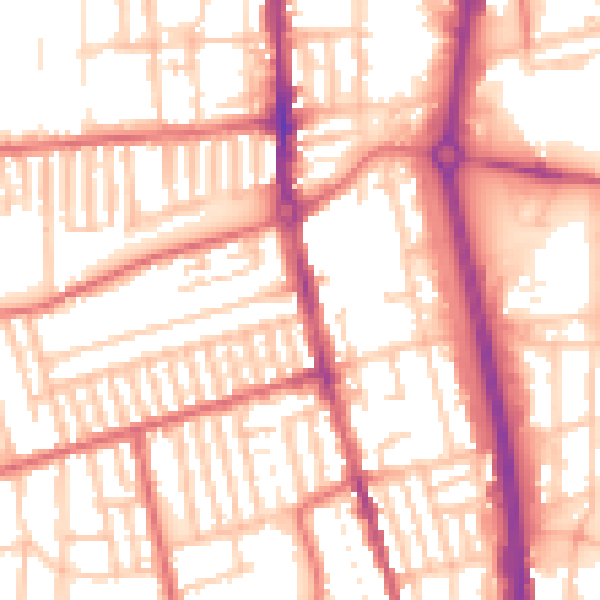 Daytime road noise heatmap for TS25 1RY