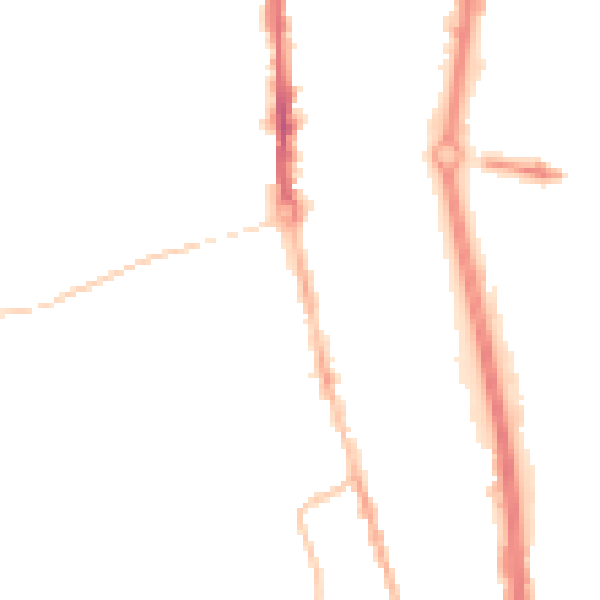 Night-time road noise heatmap for TS25 1RY
