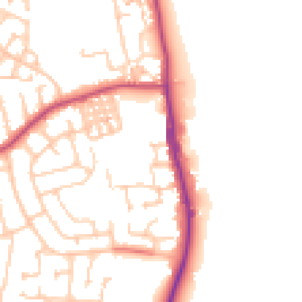 Daytime road noise heatmap for TS25 1TT