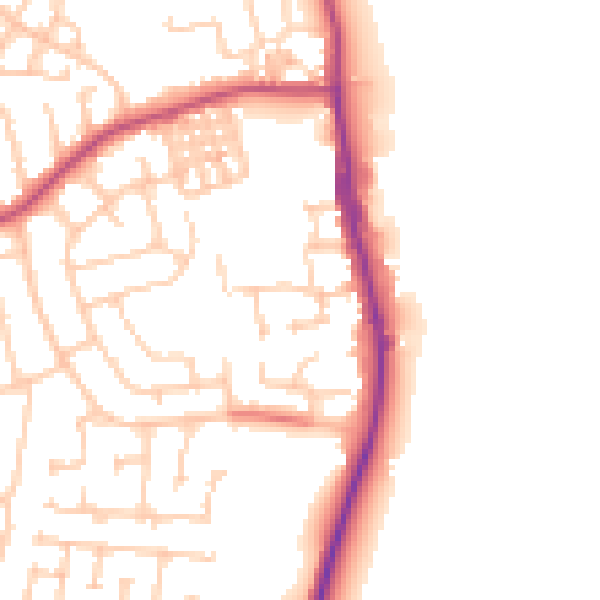 Daytime road noise heatmap for TS25 1UT