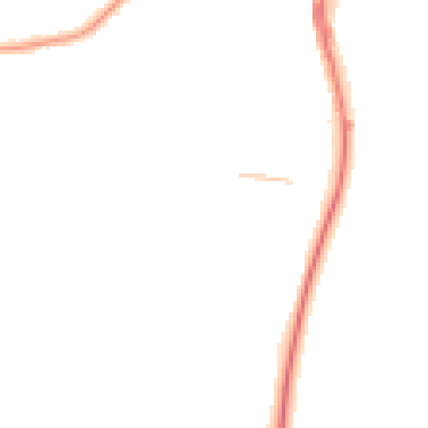 Night-time road noise heatmap for TS25 2BD