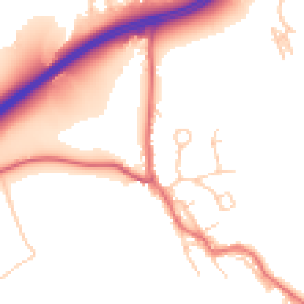 Daytime road noise heatmap for TS25 2EN