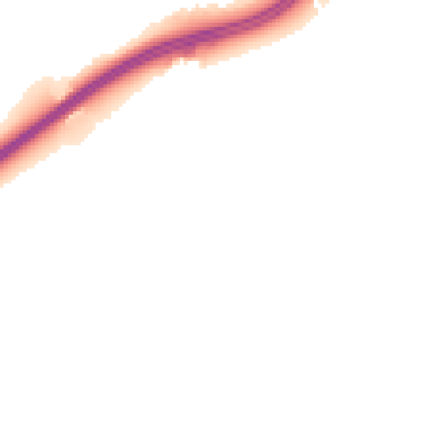 Night-time road noise heatmap for TS25 2EW