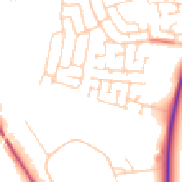 Daytime road noise heatmap for TS25 2FA