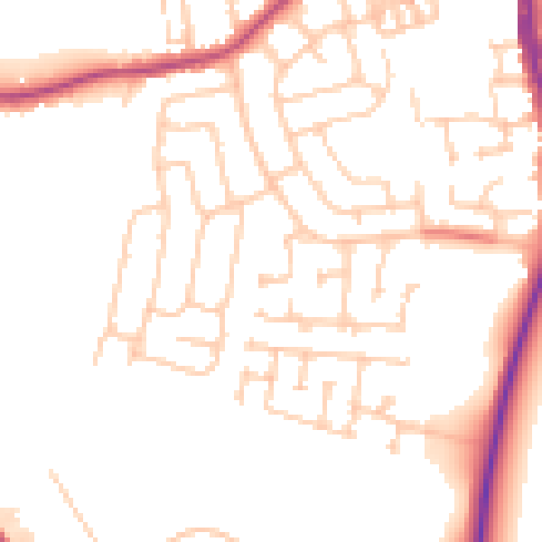 Daytime road noise heatmap for TS25 2FD