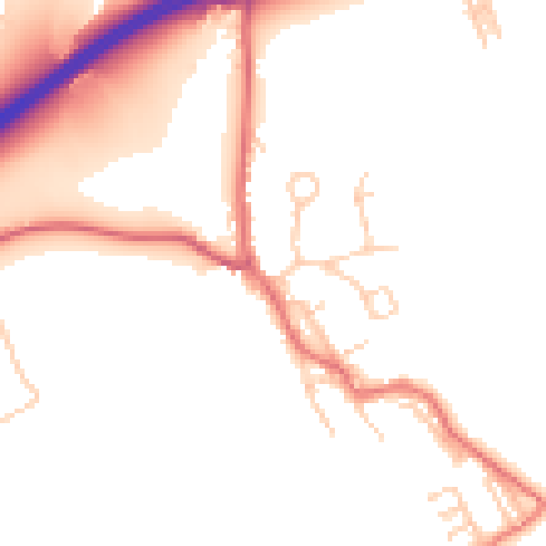 Daytime road noise heatmap for TS25 2HH