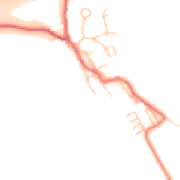 Daytime road noise heatmap for TS25 2HW