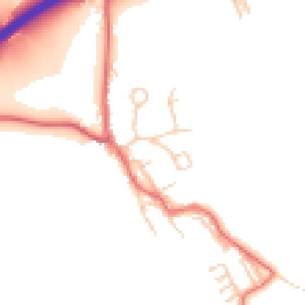 Daytime road noise heatmap for TS25 2HX