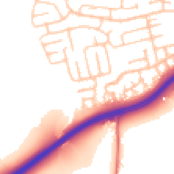Daytime road noise heatmap for TS25 2LN