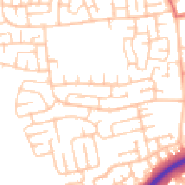 Daytime road noise heatmap for TS25 2NG
