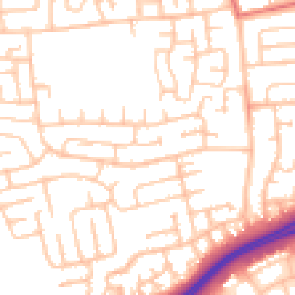 Daytime road noise heatmap for TS25 2NH