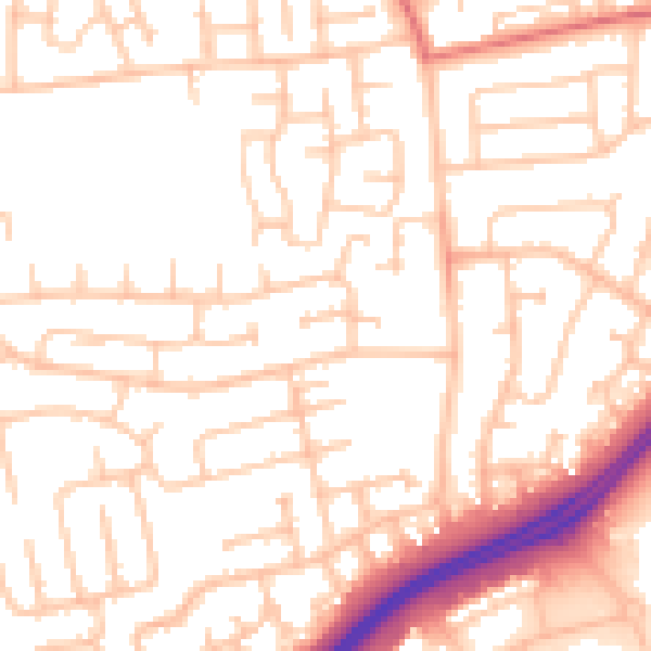 Daytime road noise heatmap for TS25 2NS