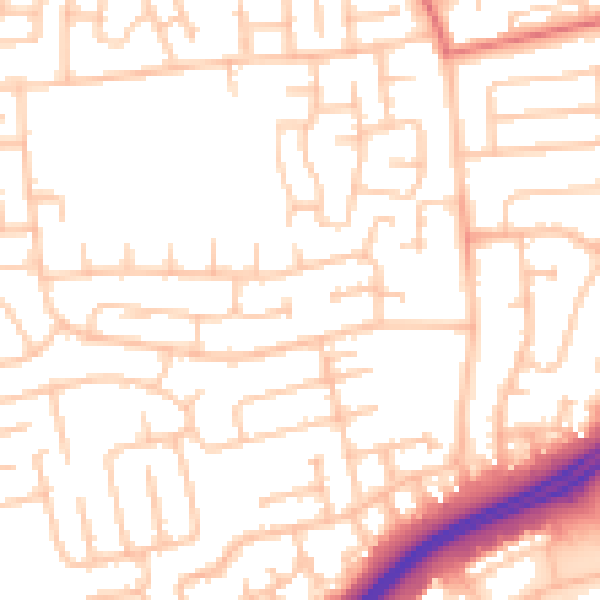 Daytime road noise heatmap for TS25 2NW