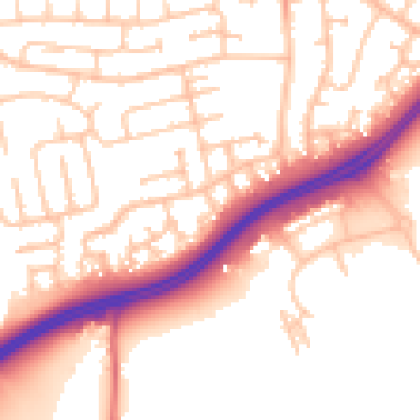 Daytime road noise heatmap for TS25 2RE