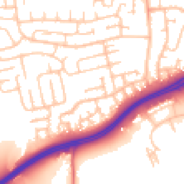Daytime road noise heatmap for TS25 2RG