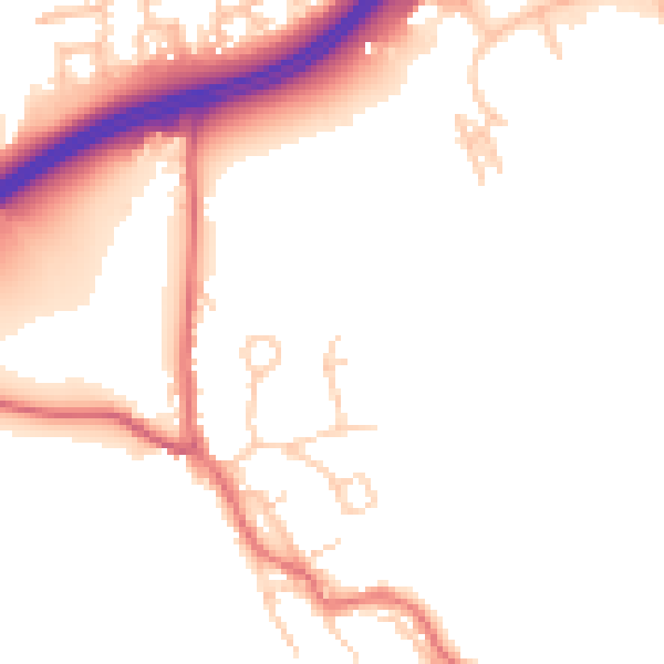 Daytime road noise heatmap for TS25 2RZ