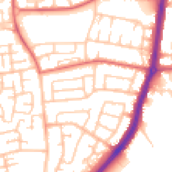 Daytime road noise heatmap for TS25 3AQ