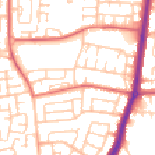Daytime road noise heatmap for TS25 3AX
