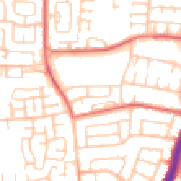 Daytime road noise heatmap for TS25 3BE
