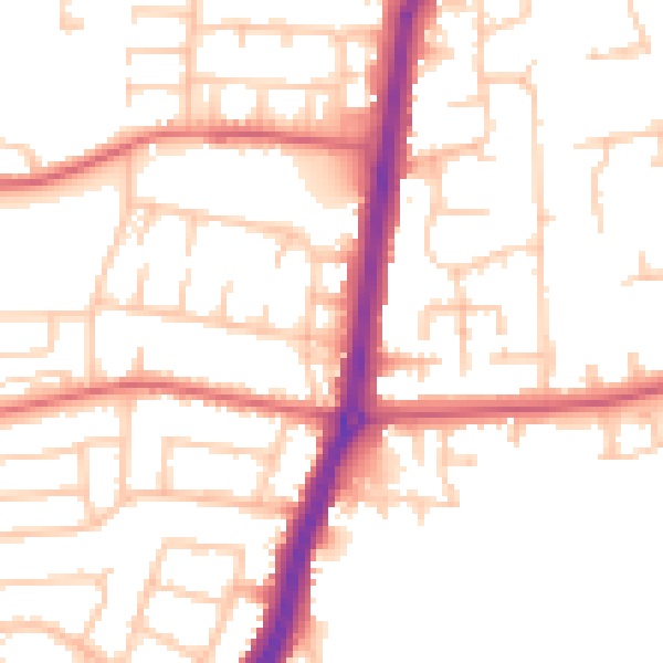 Daytime road noise heatmap for TS25 3BY