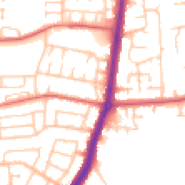 Daytime road noise heatmap for TS25 3BZ