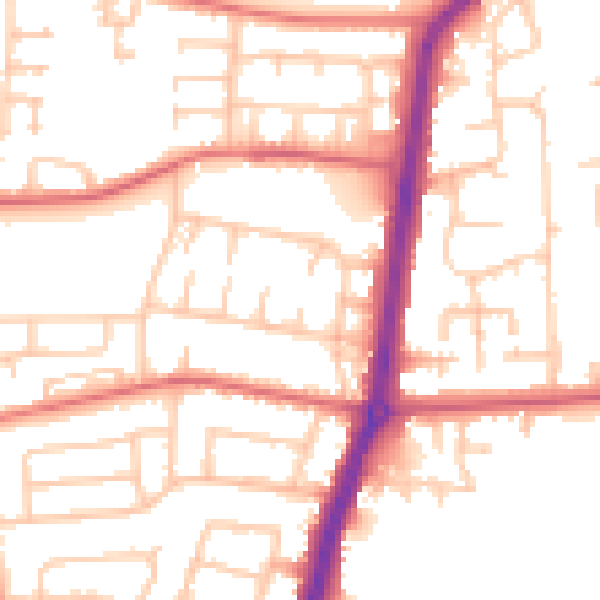 Daytime road noise heatmap for TS25 3DB