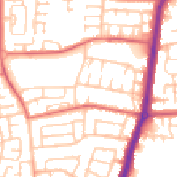 Daytime road noise heatmap for TS25 3DF