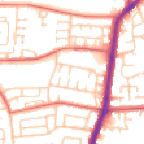 Daytime road noise heatmap for TS25 3DJ