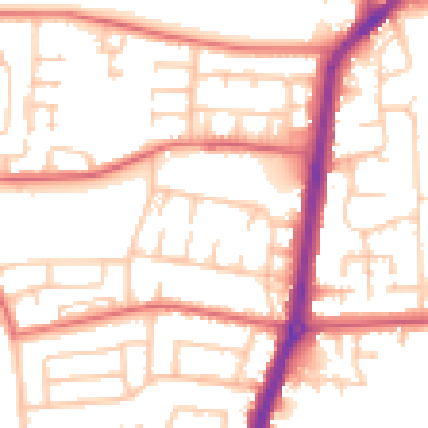Daytime road noise heatmap for TS25 3DN
