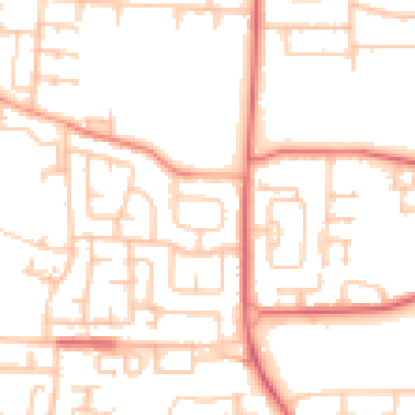 Daytime road noise heatmap for TS25 4EB