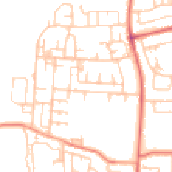 Daytime road noise heatmap for TS25 4HY