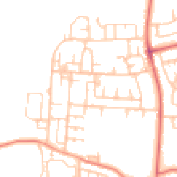 Daytime road noise heatmap for TS25 4NN