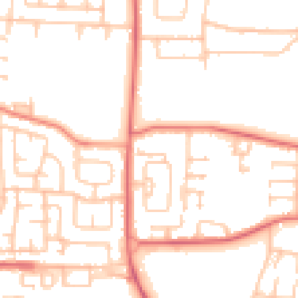 Daytime road noise heatmap for TS25 4RF