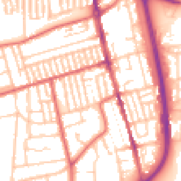 Daytime road noise heatmap for TS25 5AG
