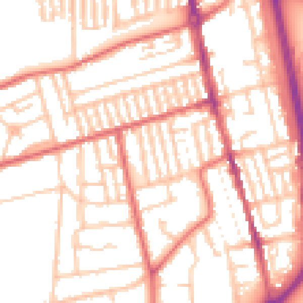 Daytime road noise heatmap for TS25 5AN