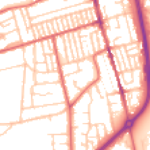 Daytime road noise heatmap for TS25 5AS