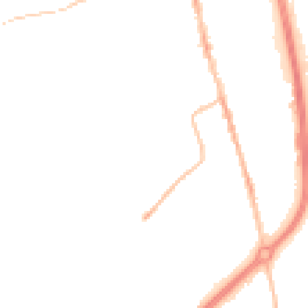 Night-time road noise heatmap for TS25 5AS