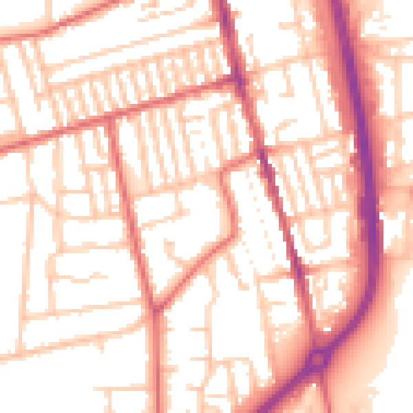 Daytime road noise heatmap for TS25 5AY