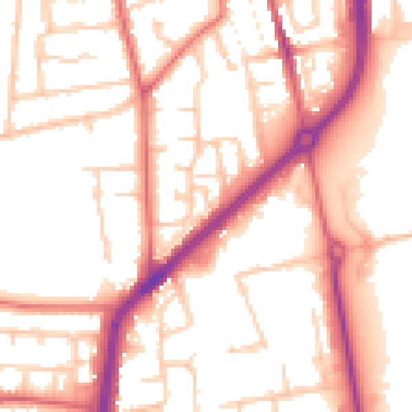 Daytime road noise heatmap for TS25 5BF