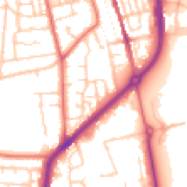 Daytime road noise heatmap for TS25 5BX